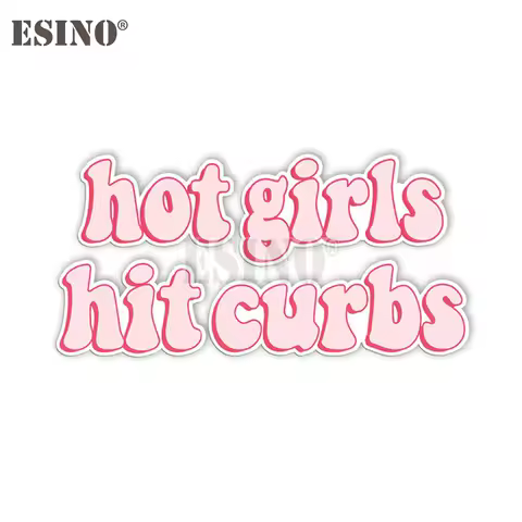 Car Styling Funny Hot Girls Hit Curbs PVC Adhesive Decal Cartoon Waterproof Car Body Sticker Pattern Vinyl