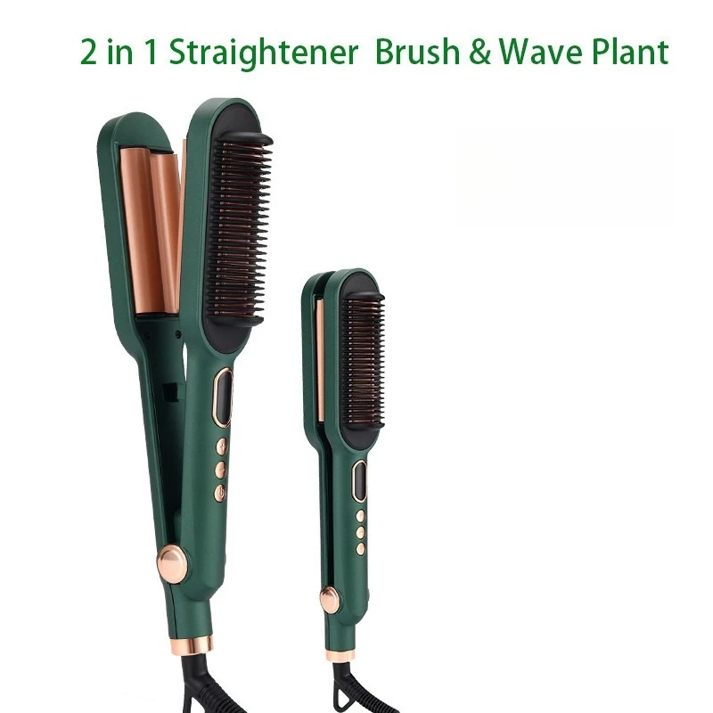 

Three-tube Electric Curling Iron Water Wave Straightener Hair Straightener Fast Heating LCD Display