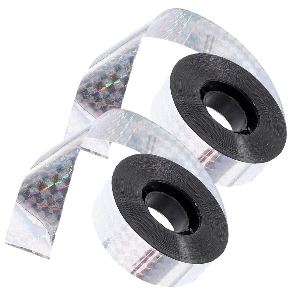 2 rollos de cinta reflectante para asustar aves, cinta de asustar en espiral con reflejo de luz solar de doble cara para jardines, huertos, balcones y estacionamiento