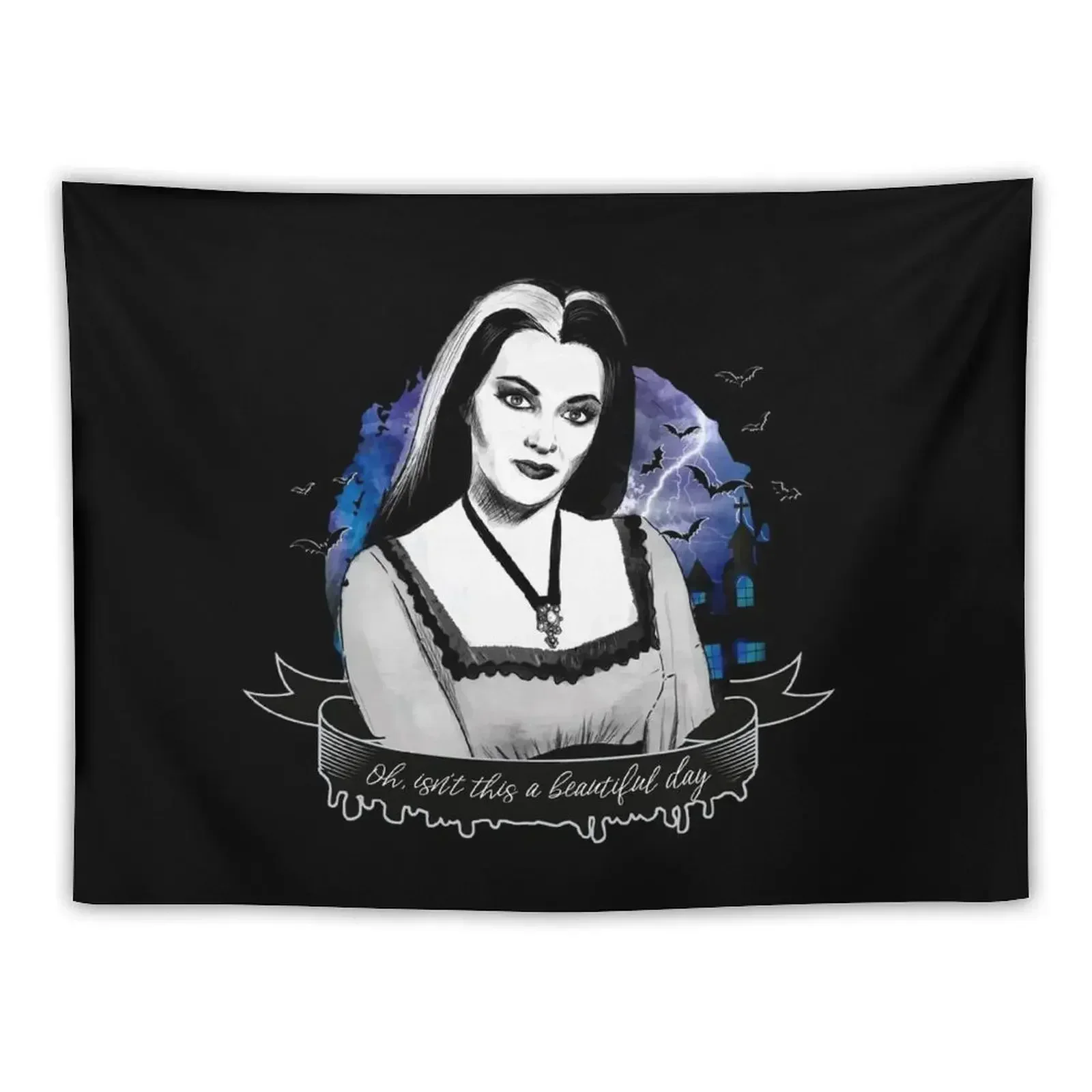 Goth Queens - Lily Munster Tapestry Christmas Decoration House Decoration Tapestry