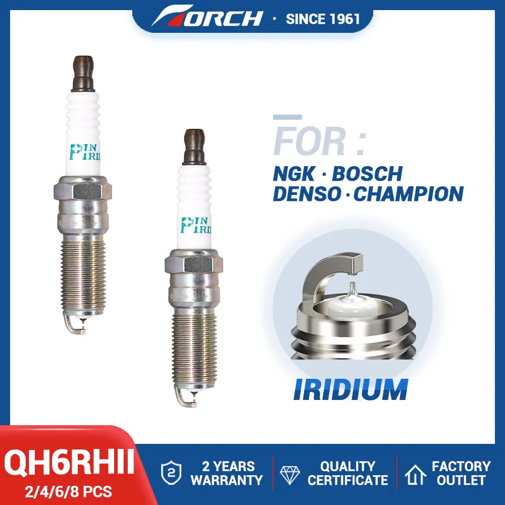 

2-8PCS Candles Replace for 96621/ILTR6G8G Landrover LR025605 Denso ITV22 Ford 5100429 Double Iridium Spark Plugs Torch QH6RHII