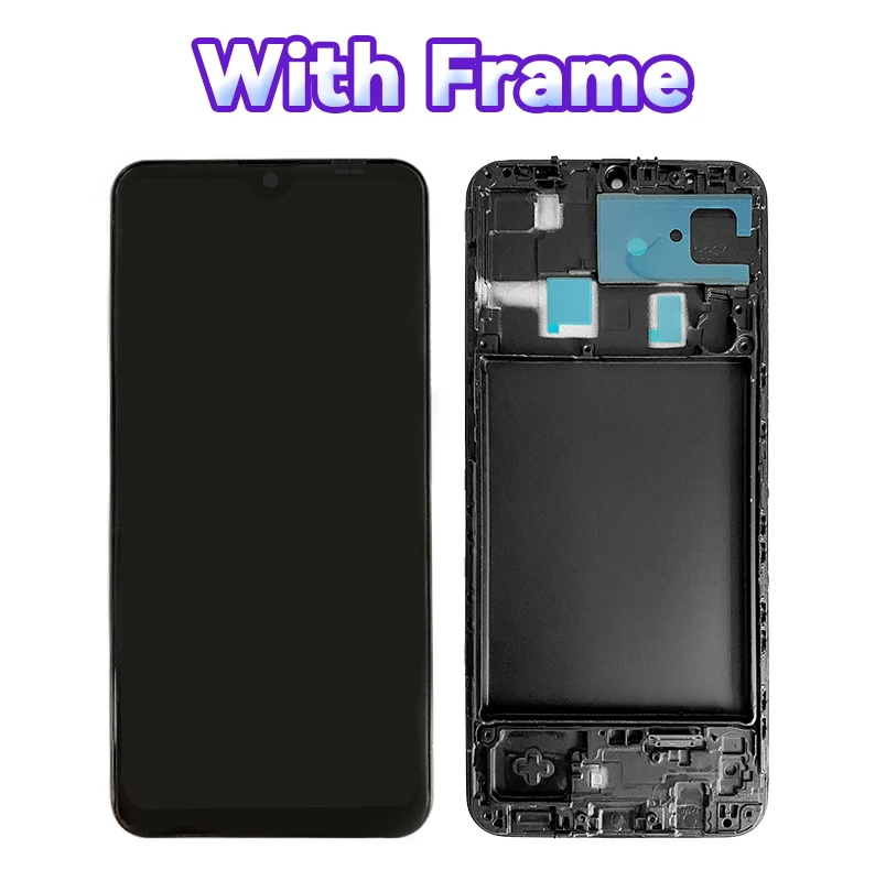 6.4 inch LCD for Samsung  Galaxy A20  A205 SM-A205YN SM-A205G Touchscreen Digitiser for Samsung  SM-A205F  with Frame LCD