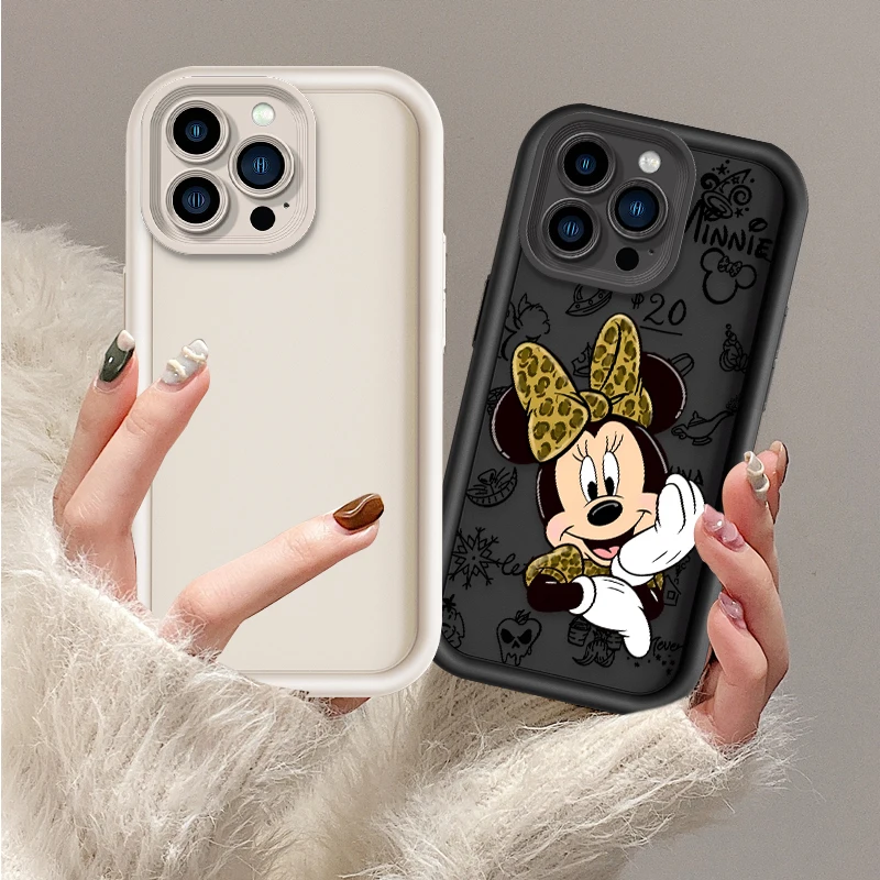 Minnie Disney Mouse For iPhone 15 14 13 12 11 Pro Max XS Max X XR 7 8 Plus 6S 5S  Liquid Eye Ladder Phone Case