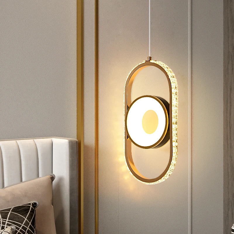 لطيفة ضوء الفاخرة قلادة مصباح الحديثة السرير الثريا غرفة الطعام كريستال مصباح معلق لغرفة المعيشة غرفة نوم ديكور المنزل Lig #4