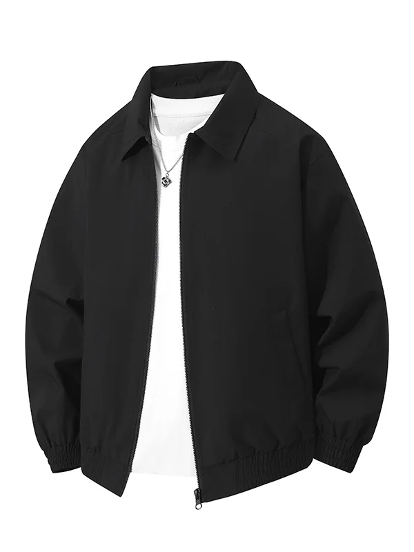 

Деловая повседневная куртка с воротником-стойкой, мужская, весенне-осенняя, новая модная свободная верхняя одежда, стандартный крой, городской стиль