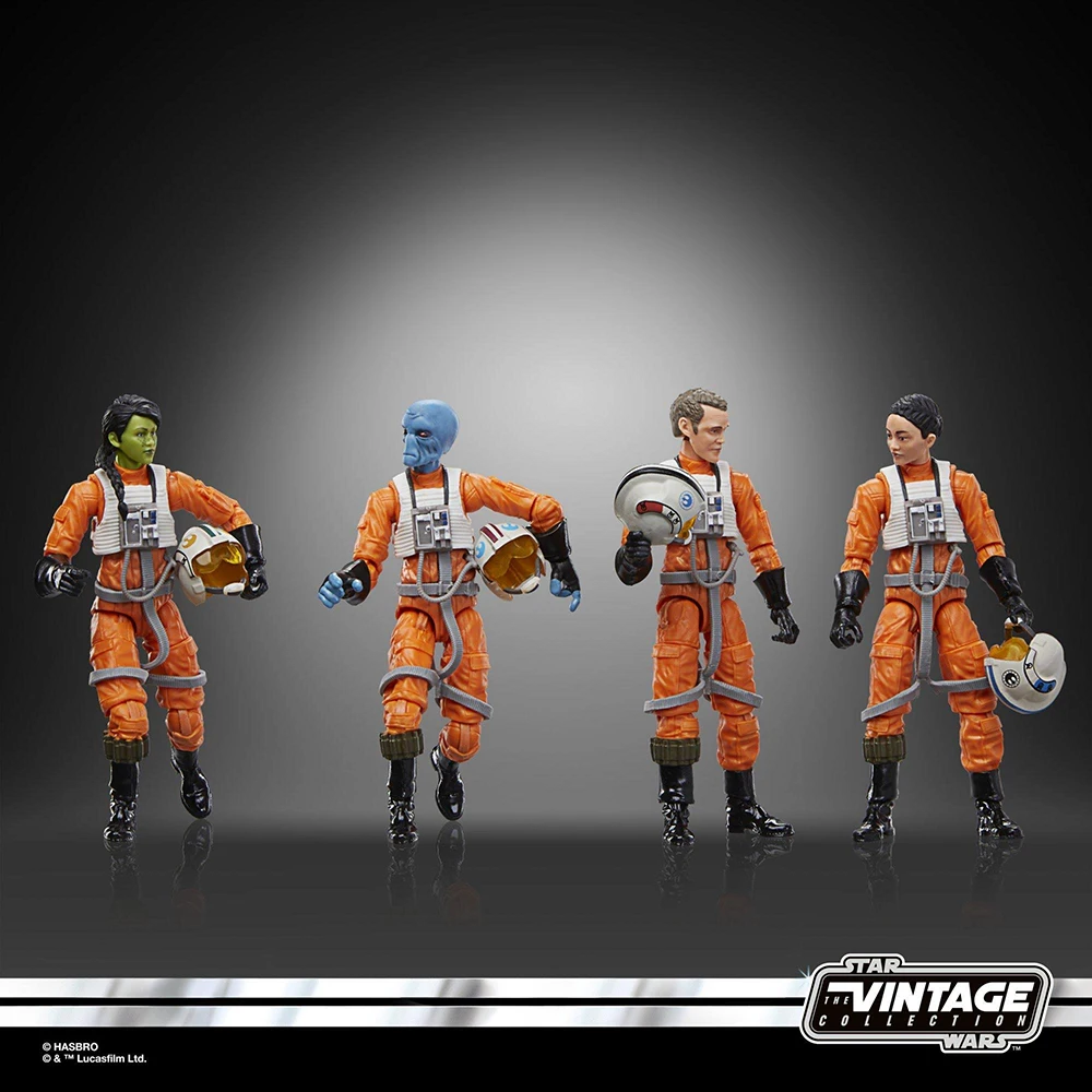 Original novo hasbro star wars a coleção vintage x-wing piloto 4-pack-set 3.75-Polegada-escala tv figura de filme de ação modelo brinquedos