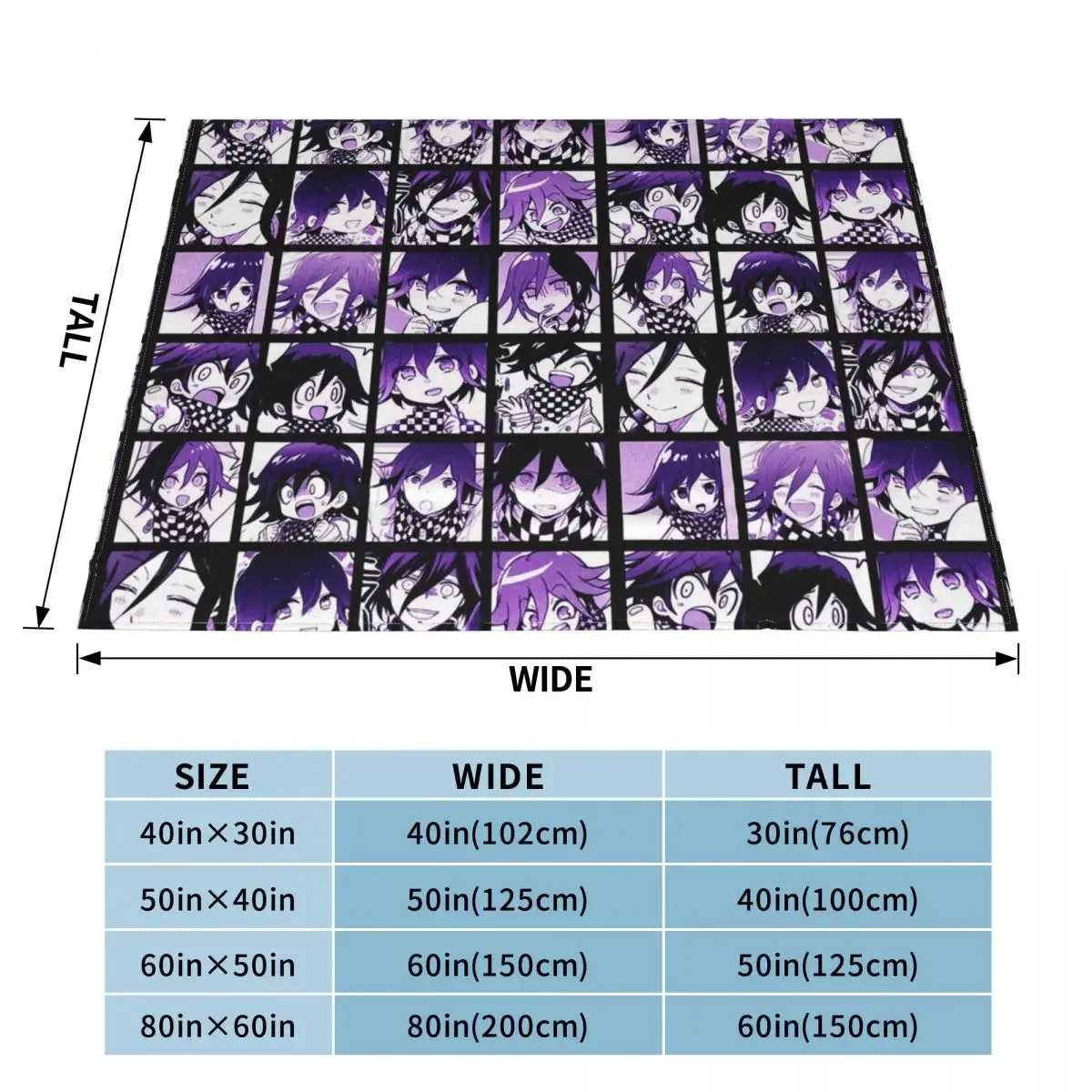 Kokichi Manga Collection (Colored) Throw Blanket Cute Blanket Comfortable Blanket Bed Cover Office Multifunction Travel Blanket