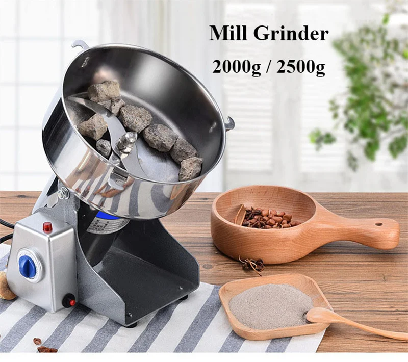 Electric 110V 220V Mill Grinder Beans Nuts Grinding Machine 2000g 2500g Large Capacity Grain Chopper Food Processor Kitchen Use