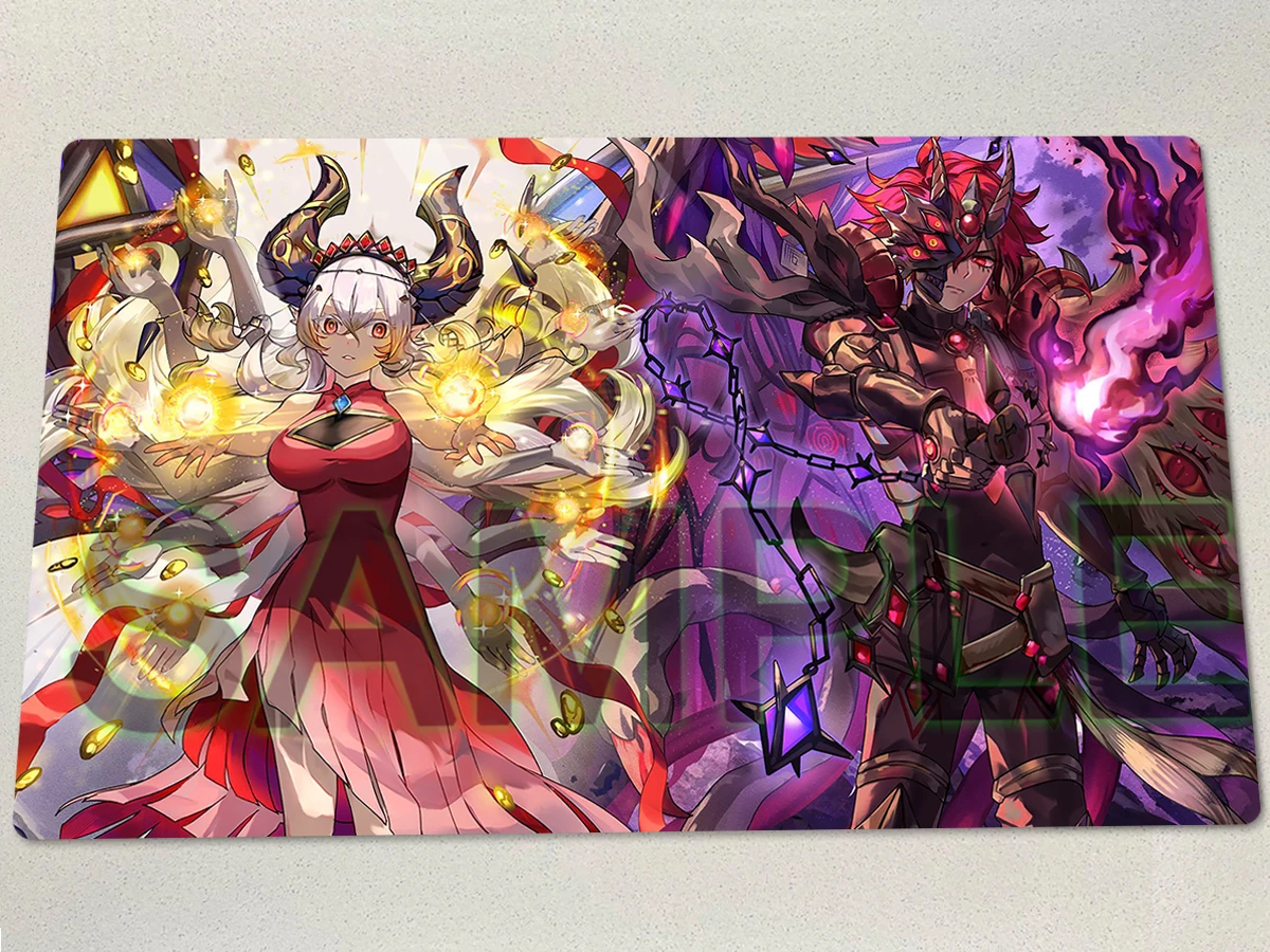 YuGiOh Red Cartesia, the Virtuous Playmat Aluber the Jester of Despia TCG CCG Mat Trading Card Game Mat Rubber Mouse Pad Bag