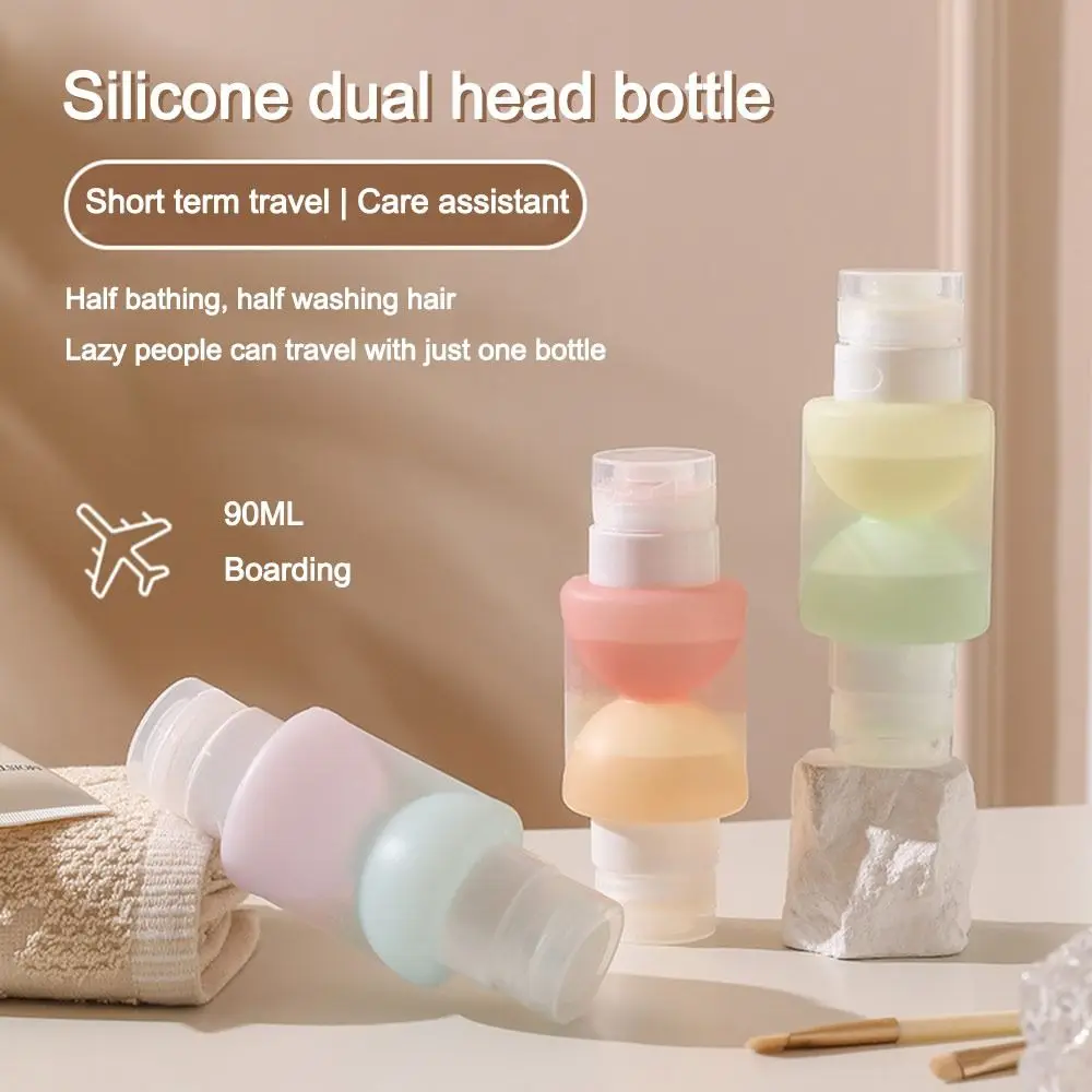 New 90ml Travel Dispenser Bottle Double-ended Empty Squeeze Bottle Reusable Refillable Bottles Shower Gel Shampoo Lotion