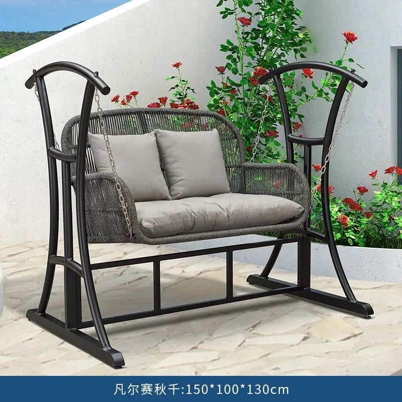 r8.20- Garden Swing Rocking Chair Outdoor Garden Leisure Rattan Swing Chair Homestay Balcony Lazy Chair