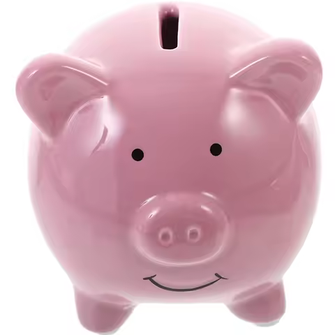 Pink Ceramic Piggy Bank for Desktop Decorative Savings Jar Cute Animal Money Box Home Office Nursery Room Gift Idea for