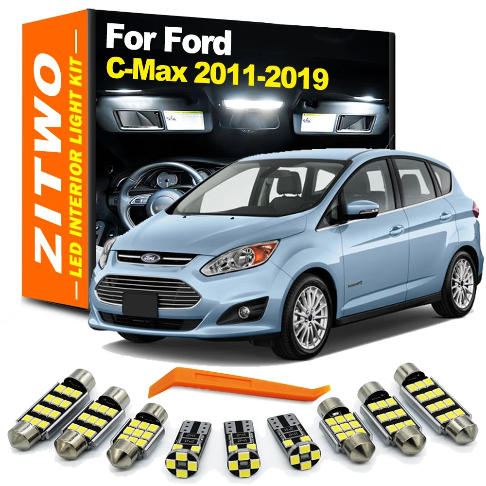 ZITWO 14Pcs  Vehicle LED Bulb Interior Dome Sun Vsior Light Kit For Ford C-Max Cmax 2011 2012 2013 2014 2015 2016 2017 2018 2019