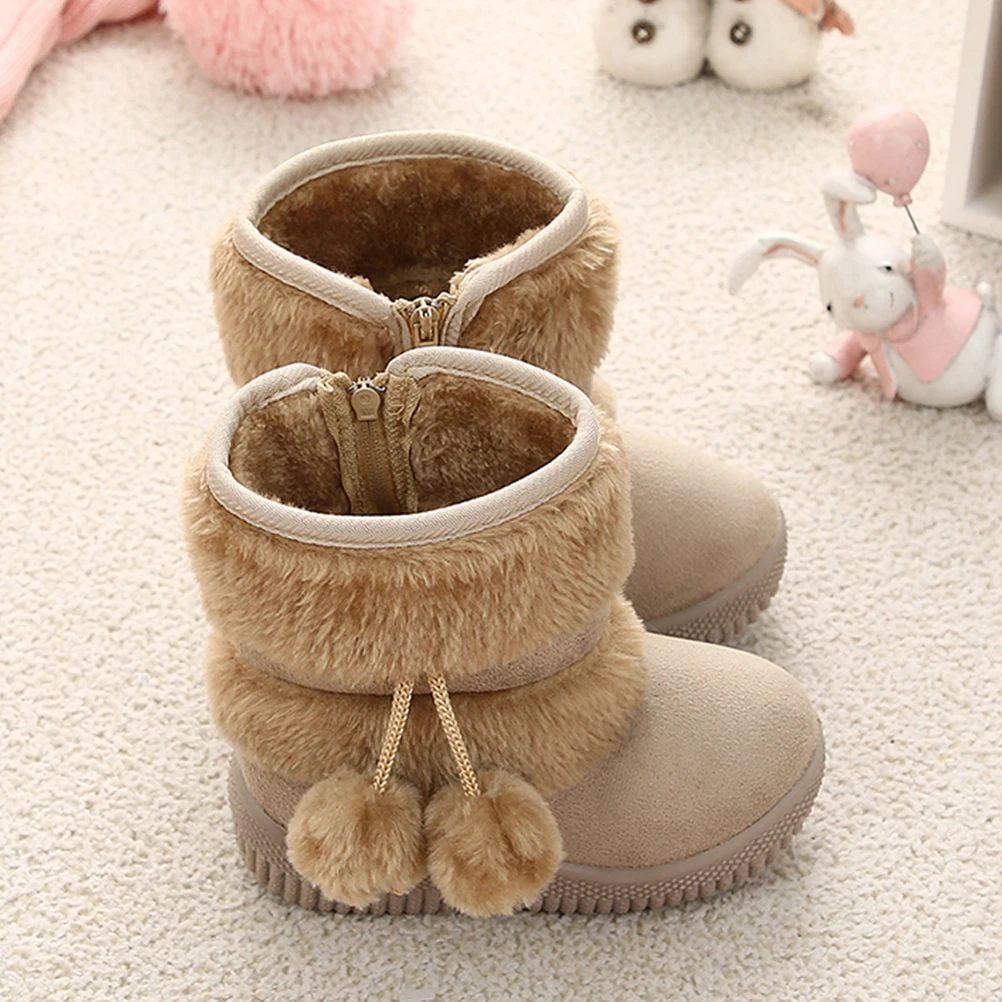 

Toddler Cotton Shoes Kids Snow Boots Winter Warm Super Soft Fleece Baby Girls Prewalker Durable Safe Comfortable Match Clothes