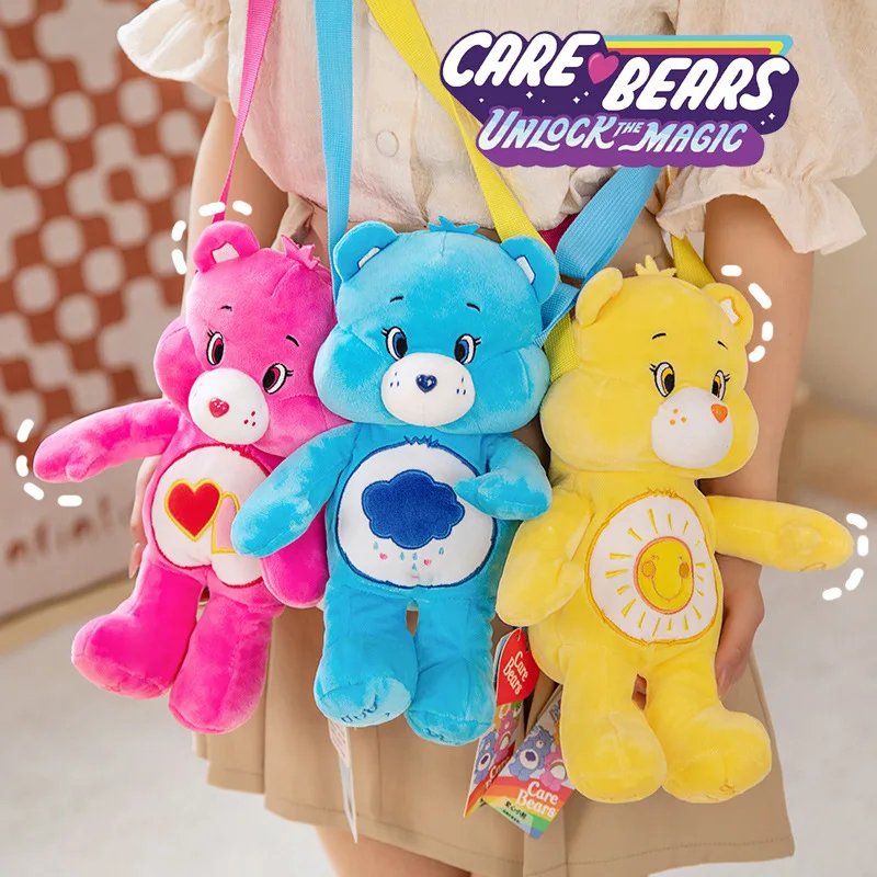 Anime Cartoon Love Bear Backpack Plush Toy Birthday Gift Plush Doll Fashion New Care Bears Genuine Doll Children's Backpack