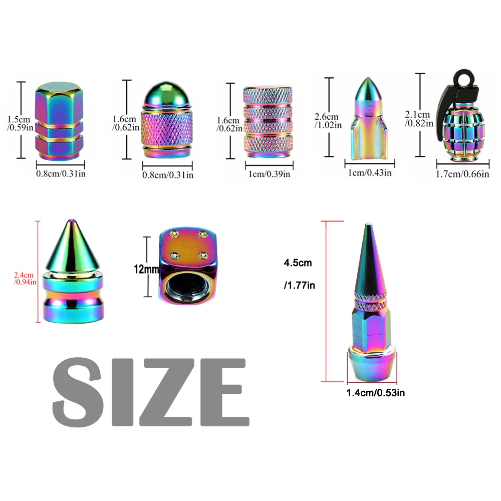 Tire Valve Stem Caps Multicolor Car Motocycle  Bike Tire Wheel Valve Cap Dust Cover Car Tire Valve Stem Caps Auto Accessoires