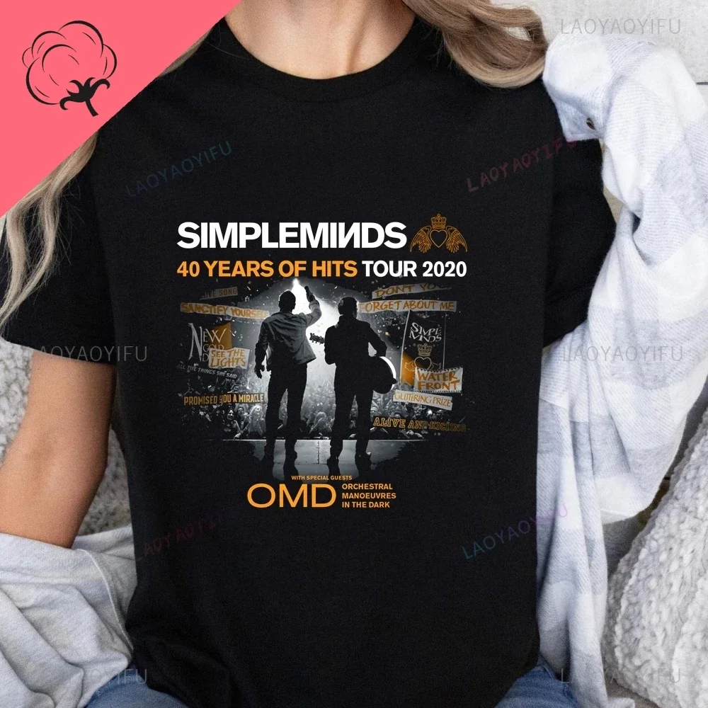 

Famous Rock Band Simple Minds Classic Poster Print Fashion T-shirt Top Trend Short Sleeve Unisex Shirt Pattern Cotton T-shirt