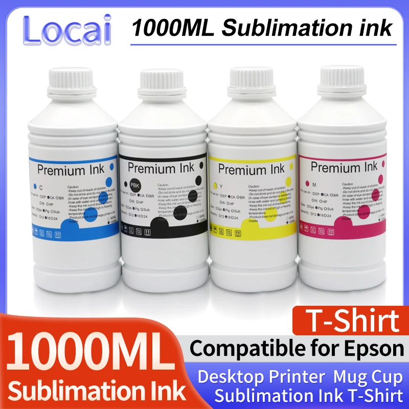 1000ml Sublimation Ink Refill Ink Universal For Epson Desktop Printer Heat Transfer Kit Mug Cup T-Shirt L805 L1800 L1300 L800