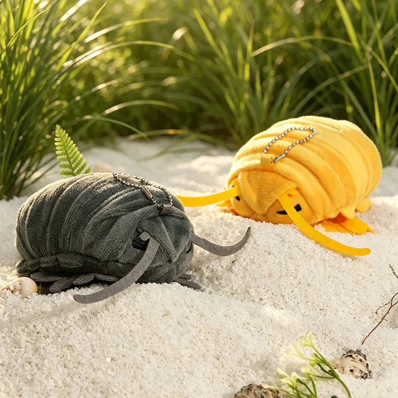 6 Colors Cute Isopod Plush Keychain Roly Poly Pill Bug Stuffed Pendant Soft Fluffy Woodlouse Doll Bag  Backpack gifts.