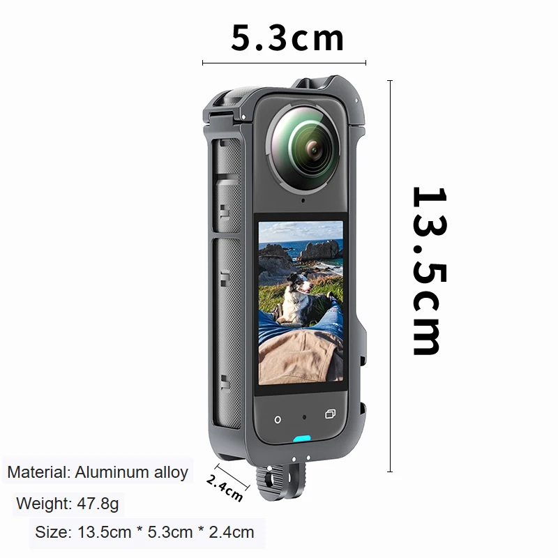 For Insta 360 X4 Accessories Aluminum Frame Shell Cage Case Alloy Protector Bracket Adapter Extra Coldshoe For Insta360 X4