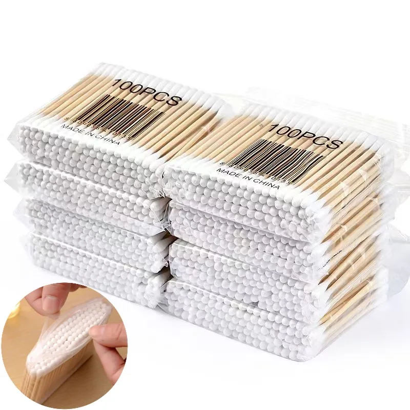 

200pcs Double Head Wooden Cotton Swabs for Nose Ears Cleaning Women Makeup Tools Soft Cotton Buds Beauty Care Essentials