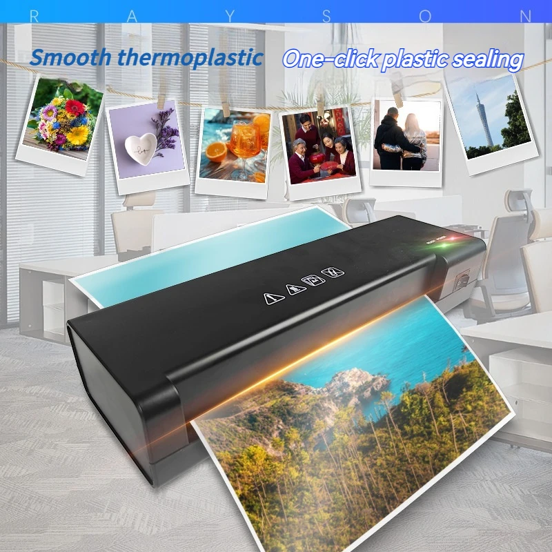 Laminatrice LM219; laminatrice per file fotografici in plastica doppia fredda e calda; Laminatrice per poster di file in formato A4