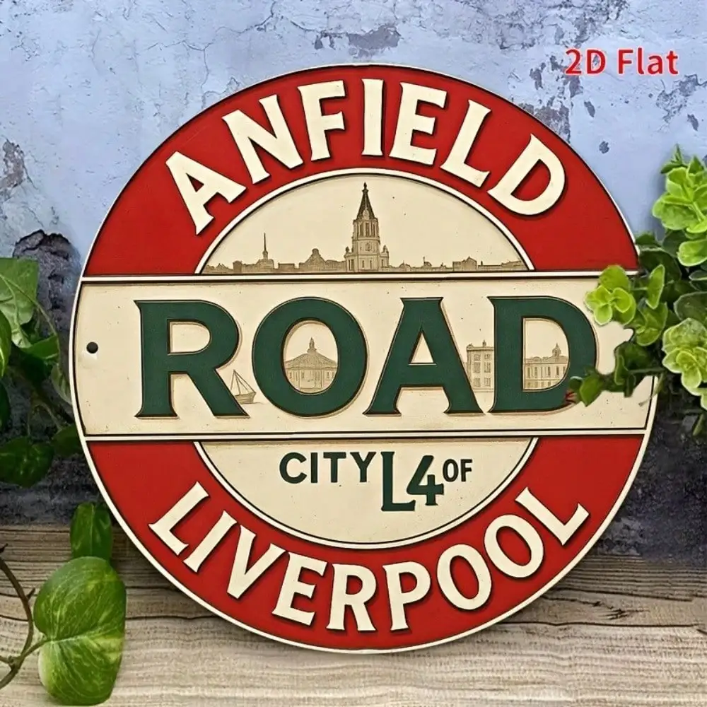 Placa de metal vintage Liverpool FC 8 x 8 polegadas retrô arte de parede de lata para decoração de bar doméstico