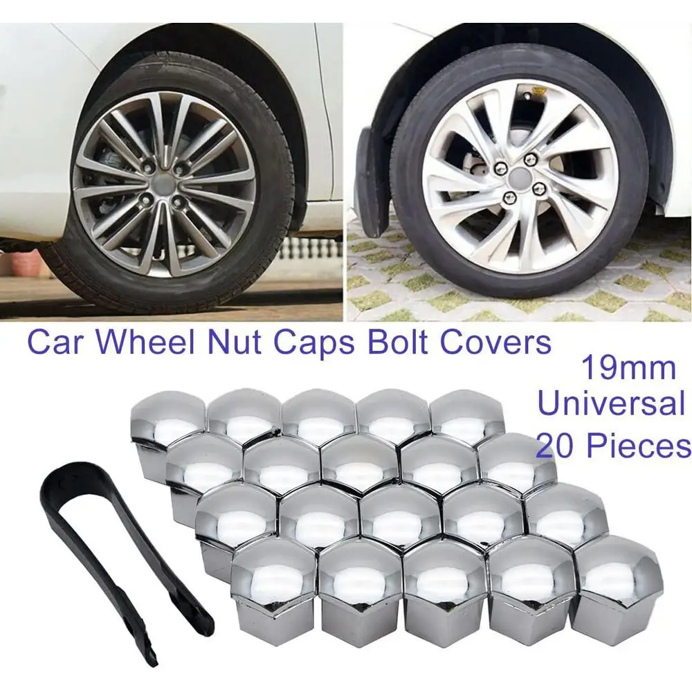 20pcs 17mm 19mm 20mm Wheel Nut Bolt Head Cover Cap Protective Bolt Caps Exterior Decoration Protecting Bolt Rims Screws Plugs