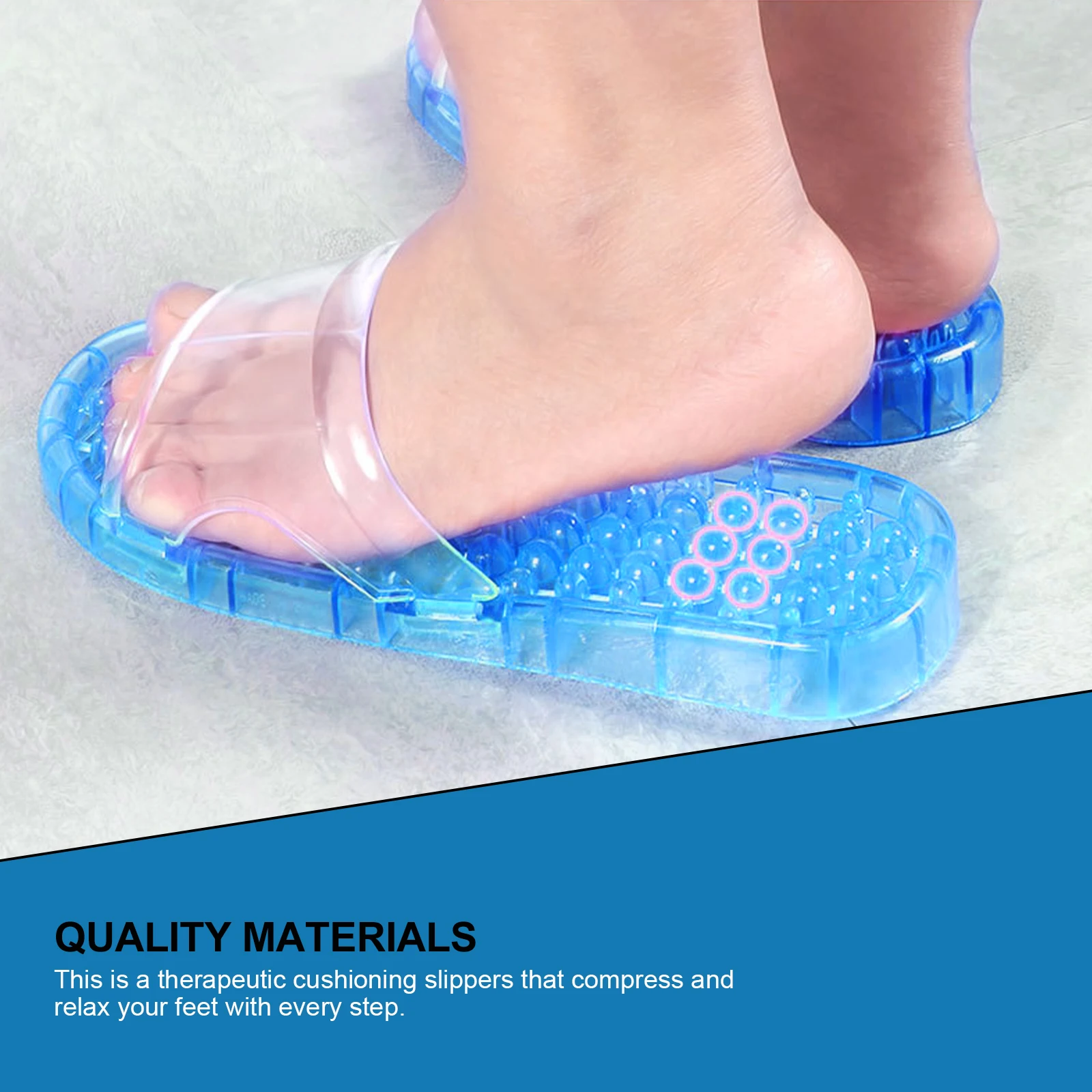 

Massage Slippers PVC Unisex Bath Shoes Quick Drying Hollowed Out Drain Soles Massaging Function Breathing Skid Resistance