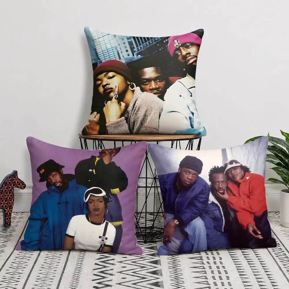 Hip-hop Group F-Fugees Cushion Cover Double-Sided Plush Sofa Pillow Case Organic Breathable Invisible Zipper