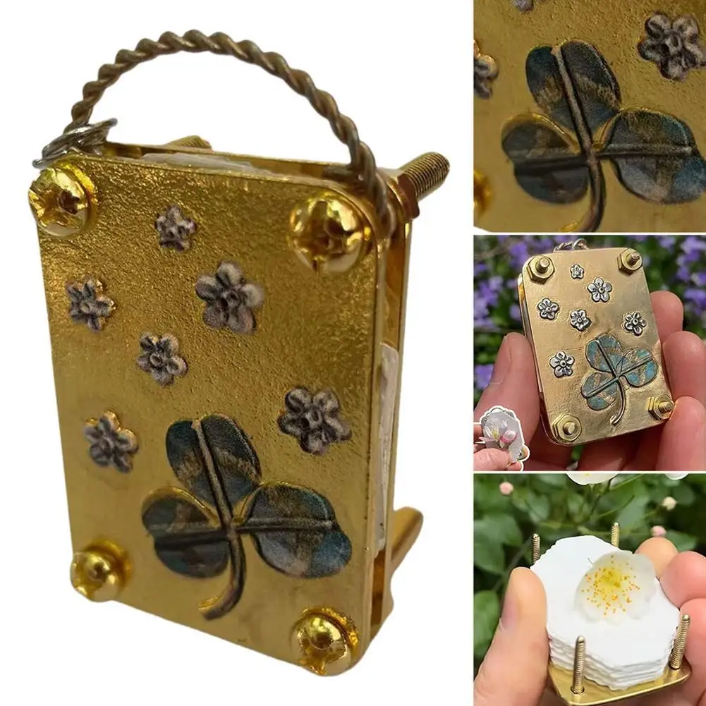 Mini Prensa de Metal para Flores, Kit Compacto para Presionar y Conservar Flores Secas, Herramienta para Manualidades y Scrapbooking, Regalo para Amantes de las Manualidades