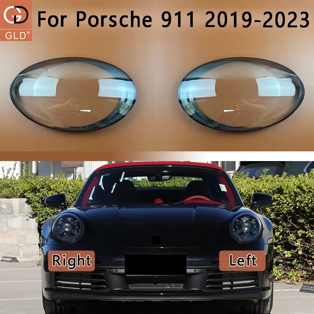 For Porsche 911 2019 2020 2021 2022 2023 Headlamp Transparent Shell Lampshade Lamp Shade Front Headlight Cover Lens Plexiglass