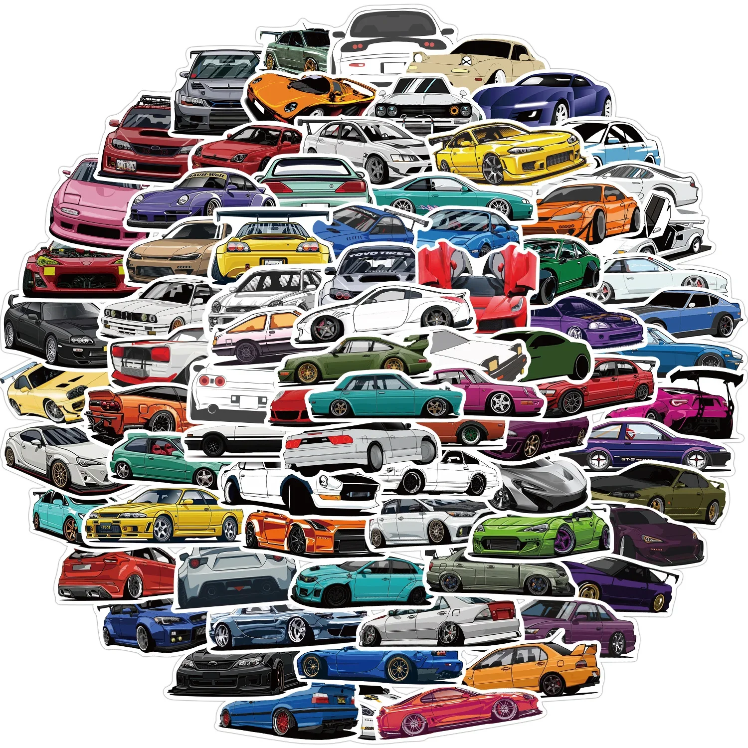 

10/25/50/100PCS JDM Retrofit Racing Car Graffiti Stickers for Laptop Skateboard Luggage Phone Car Decal Graffiti Sticker Kid Toy