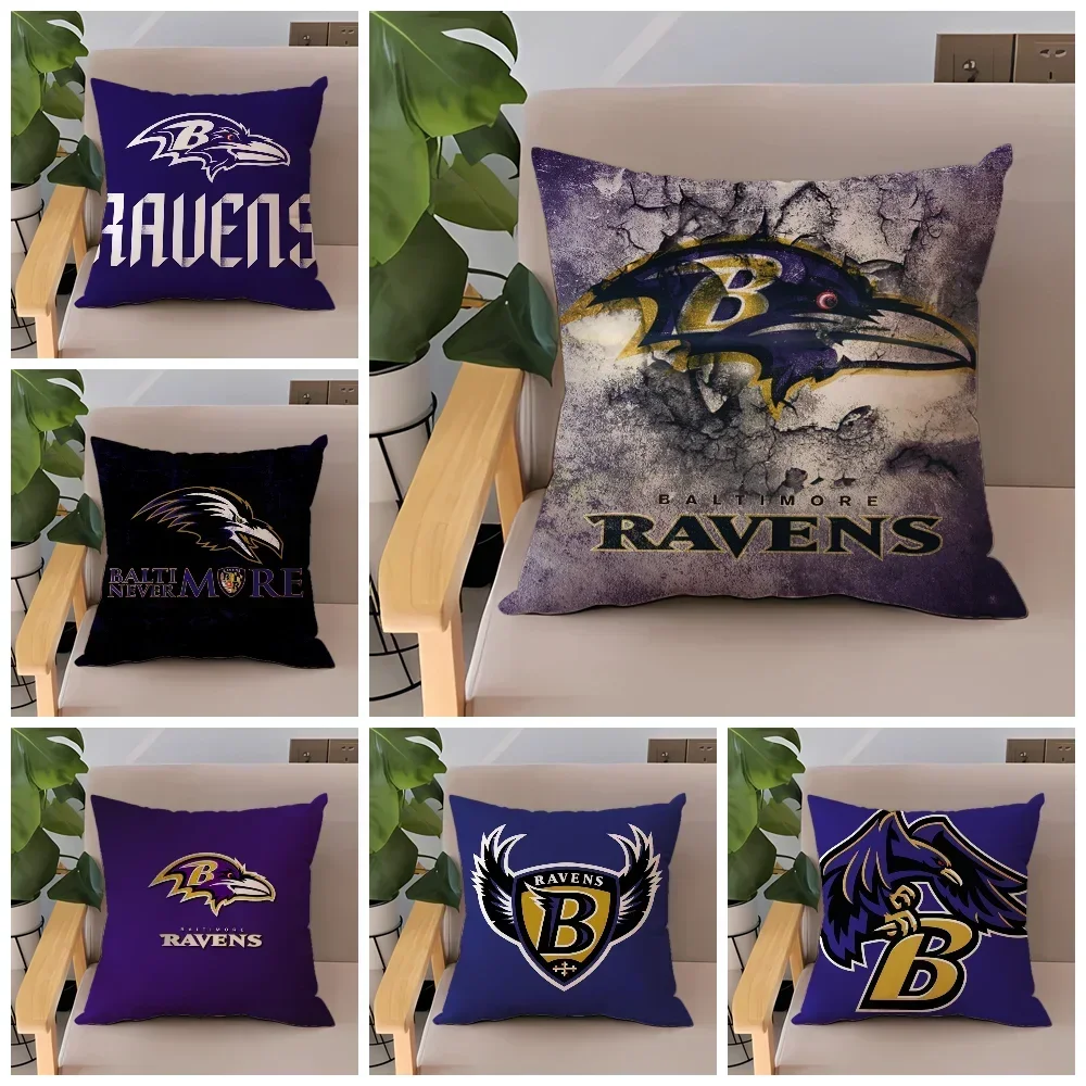 Baltimore R-Ravens Decorative Pillowcases 40x40 Cushions for Decorative Sofa Twin Size Bedding Pillowcase 45*45 Short Plush Bed