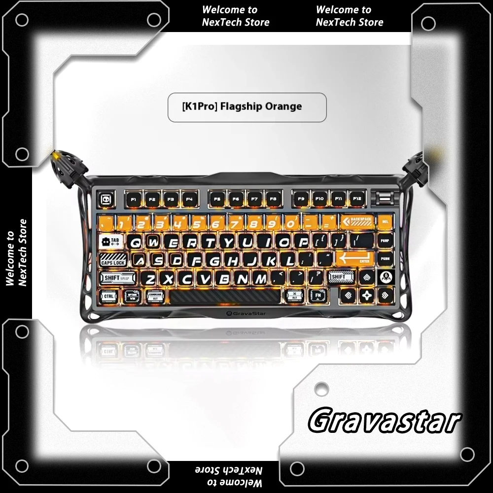 Gravastar K1 Bluetooth Беспроводная механическая клавиатура из алюминиевого сплава Трехрежимная RGB игровая для киберспорта Пользовательские аксессуары