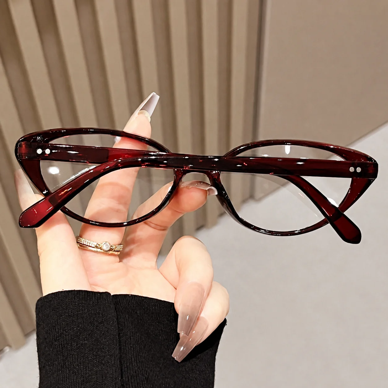 KLASSNUM Eyeglasses Frames Retro Eyewear PC Material Glasses Blue Light Blocking Blue Light Blocking Glasses Goggles
