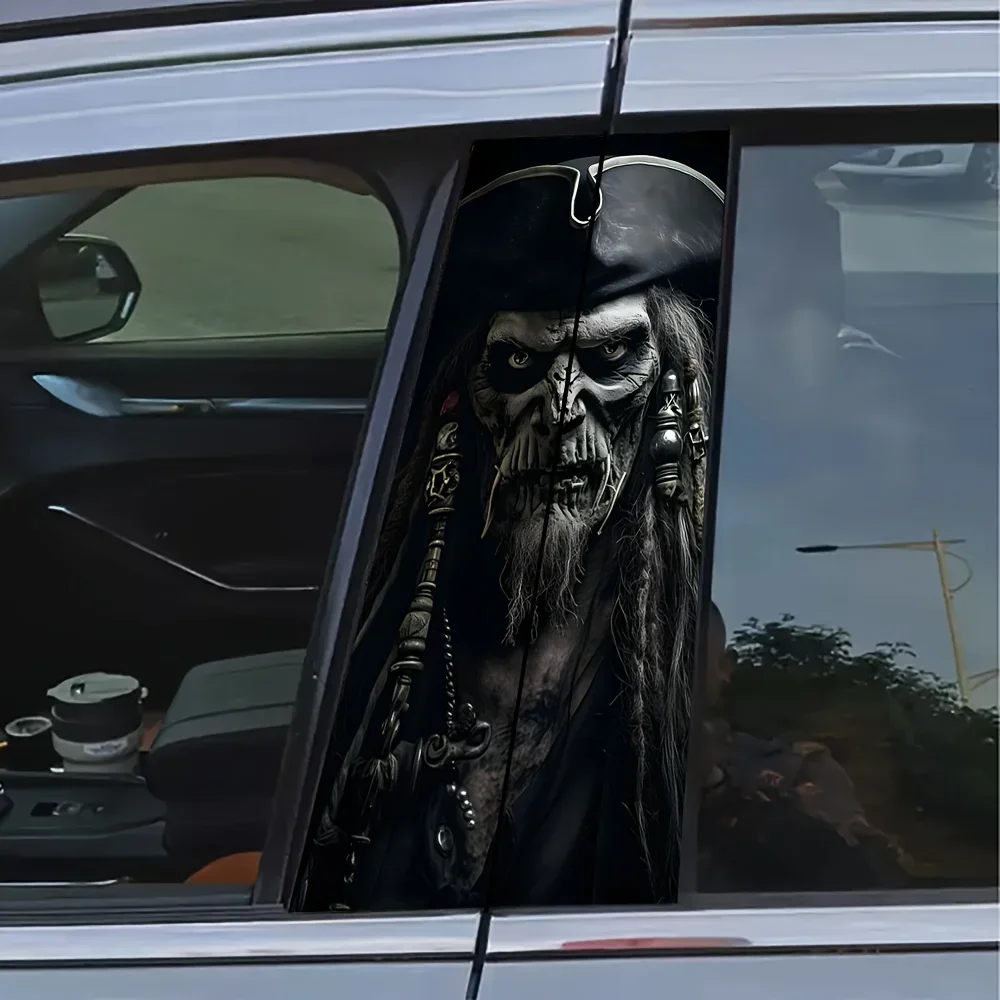

2 Piece Terminator & Pirate Demon Vinyl Car Sticker - Scratch Resistant, Suitable for All Models, Cartoon/Skull/Monster Pattern