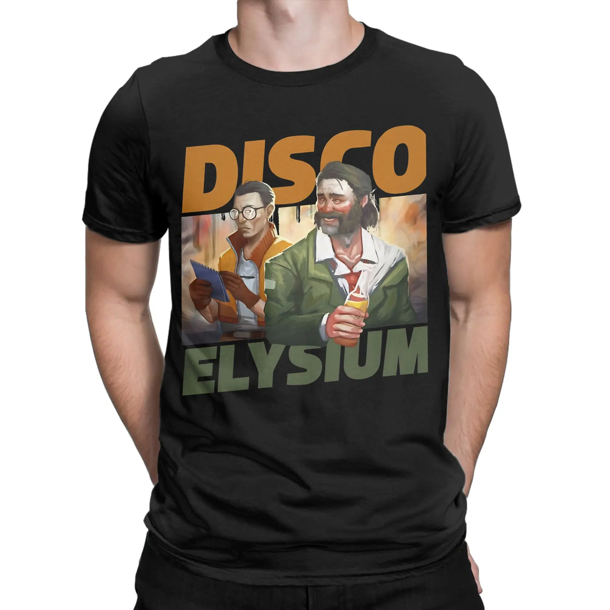 Men's Disco Elysium Gaming T Shirt  Pure Cotton Tops Funny Short Sleeve Round Neck Tees Summer T-Shirts