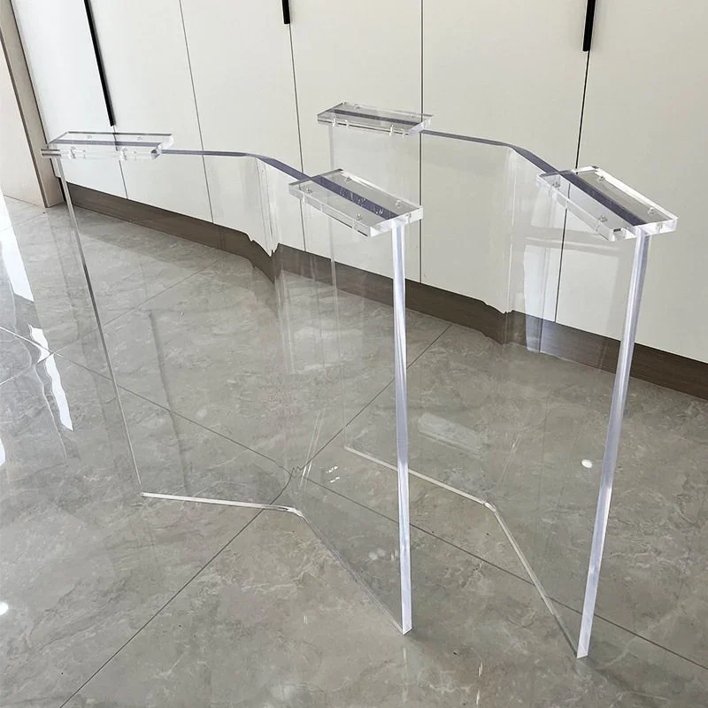 Acrylic table legs high definition transparent V-shaped table feet dining table rock slab island platform bracket