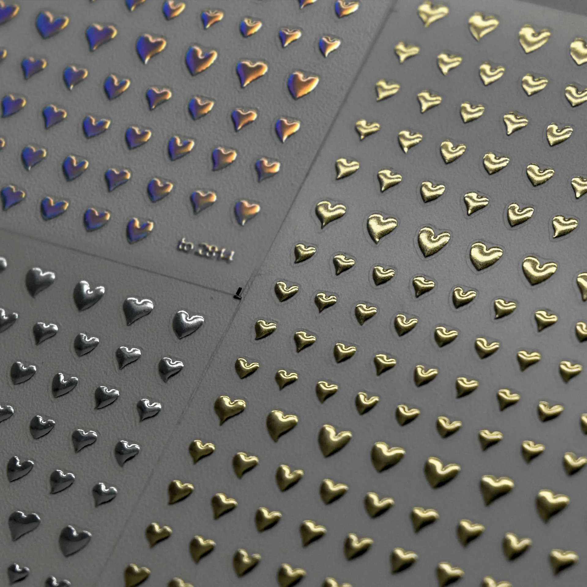 الفاخرة مسمار الفن الحب نمط ملصقات البرنز الليزر الذهب الفضة الحب القلب لاصق الأظافر 3D زينة مانيكير ملصقات DIY بها بنفسك #1