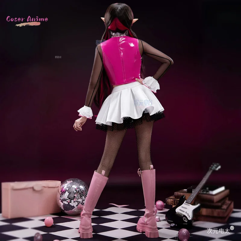 Juego Monster High Dráculaura Cosplay disfraz uniforme fiesta de Halloween para mujeres hombres accesorios de Carnaval