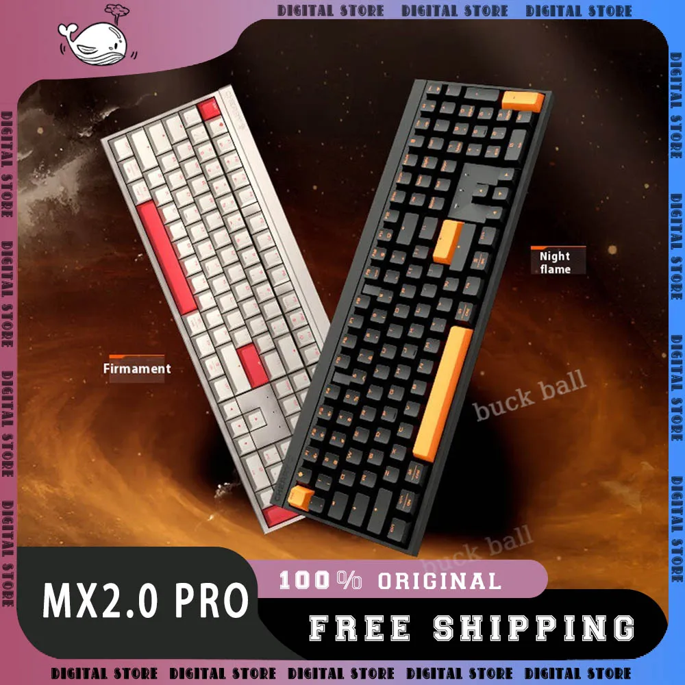 CHERRY MX2.0 PRO Game Mechanical Keyboard 3mode USB/2.4g/Wireless Bluetooth Keyboard Hot Swap Pbt Customize Game Keyboards Gift