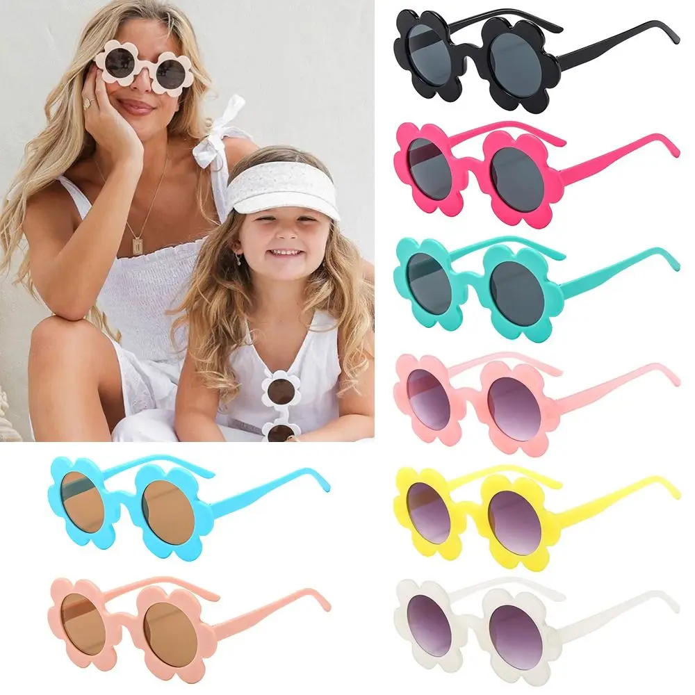 Trendy Round Sunflower Sunglasses UV400 Protection Y2K Flower Shades Sun Glasses for Women