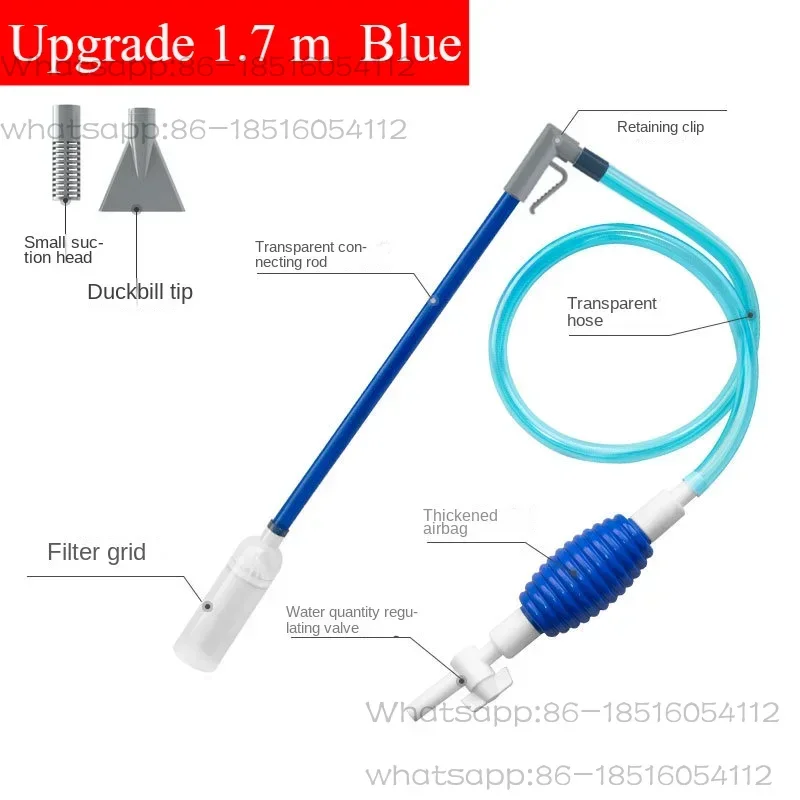 Siphon Pump with Filter Nozzle Fish Tank Water Changer Air Pump Cleaning Accessorie Handheld Aquarium Gravel Cleaner Vacuum Tool