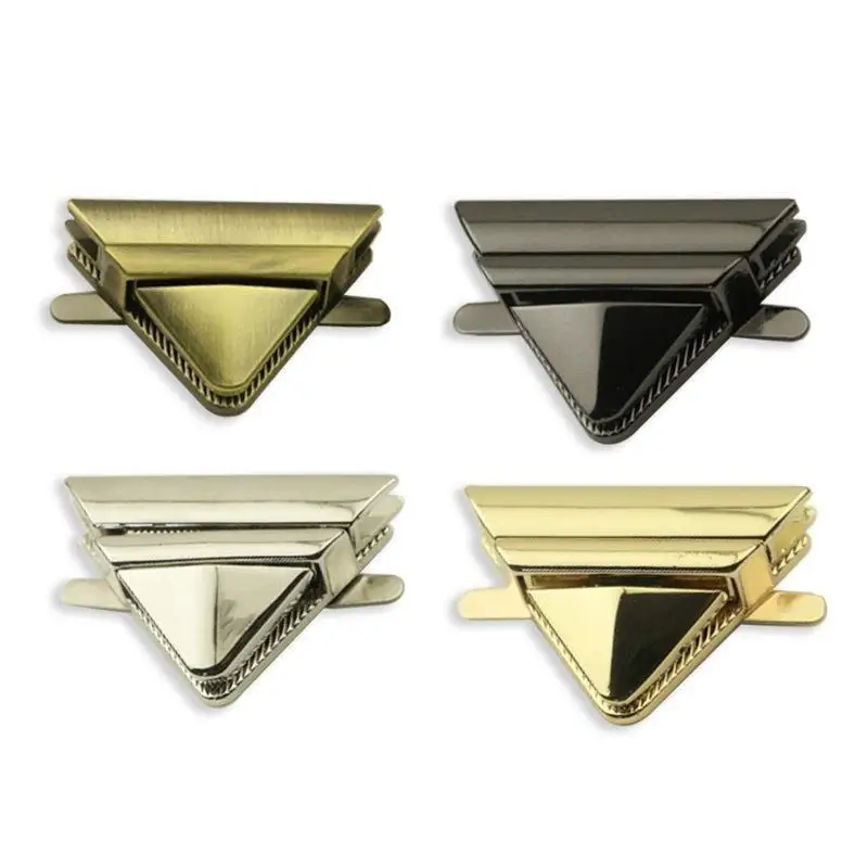 1Pc Bag Press Push Lock Switch Tongue Lock Triangle Closure Clasp Buckle For Leathercraft Bag Parts Purse Handbag Accessories