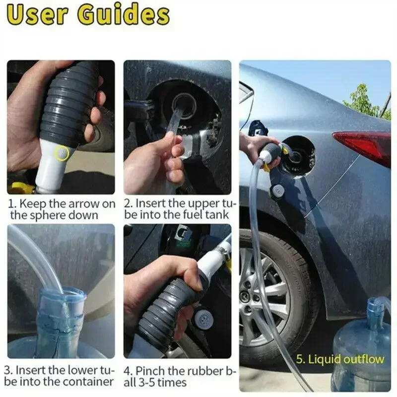 1.5M multifunzione liquido ventosa pompa del carburante a mano serbatoio del carburante per auto ventosa trasferimento dell\'olio pompa Diesel sifone