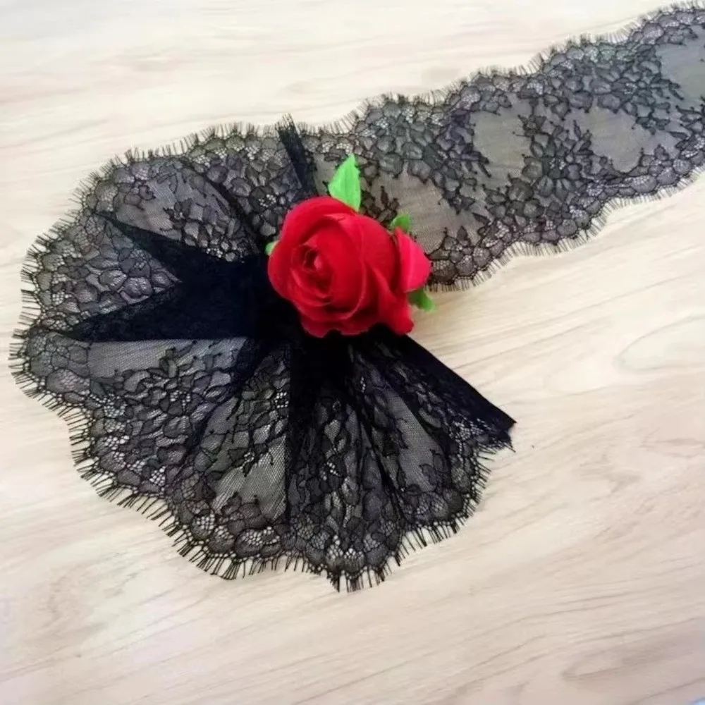White Color Eyelash Lace Trims 3Meters Length Embroidered Design Lace Sewing Trims 15cm Width Handmade Fabric