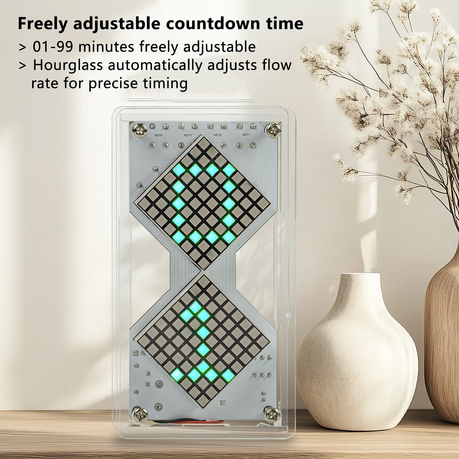 Kit de práctica de soldadura electrónica con detección de gravedad, circuito de reloj de arena electrónico con matriz de puntos LED