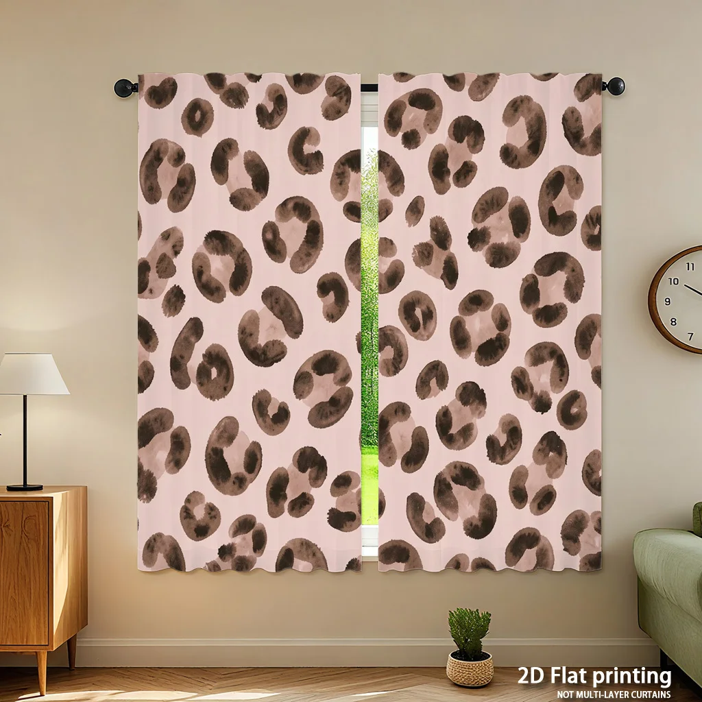 Luxury Leopard Print Curtains Home Decoration Stylish Animal Print Drapes for Living Room Bedroom Window Curtain Panels