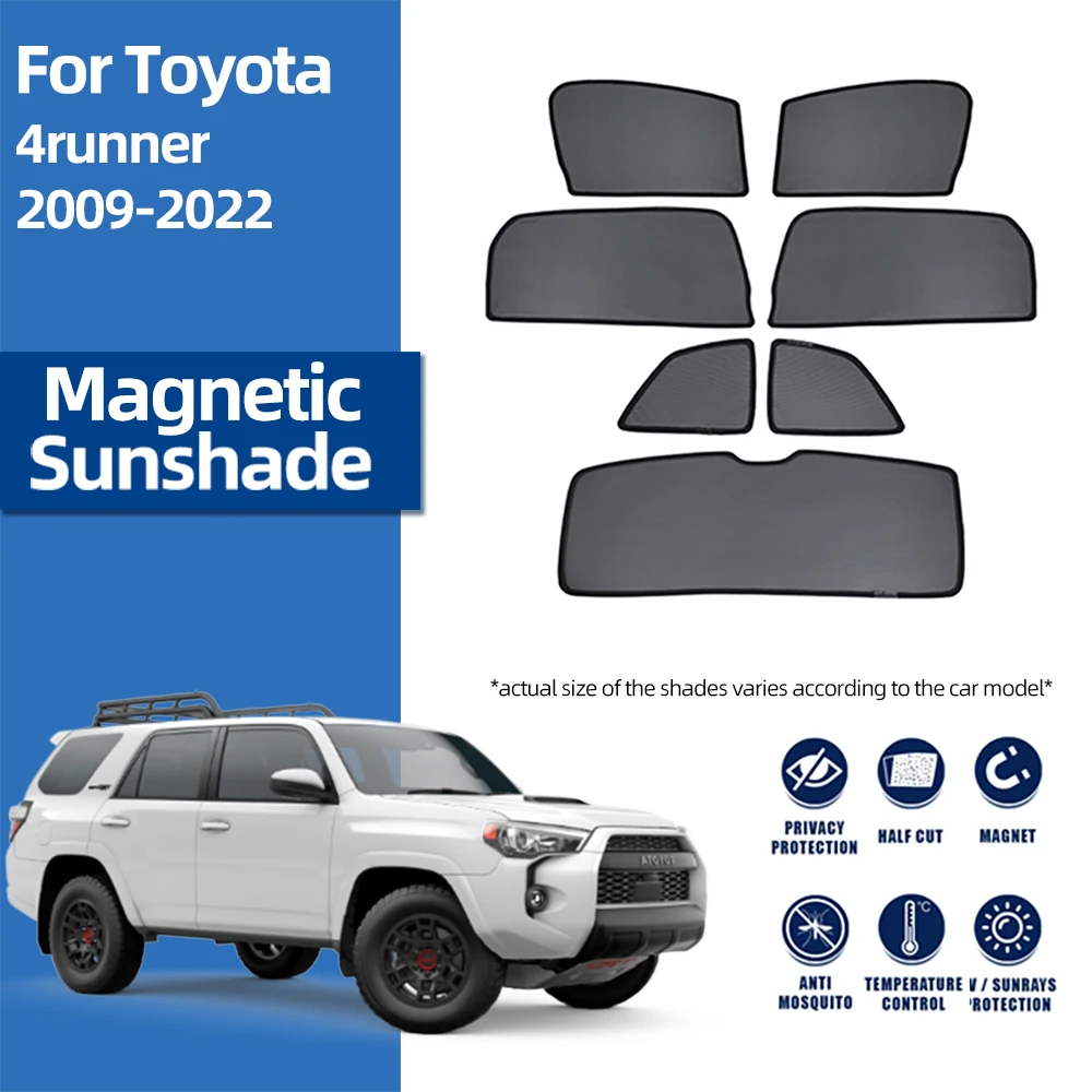 

For Toyota 4Runner 2009-2022 Magnetic Car SunShade Front Windshield Curtain Cover Rear Side Baby Window Mesh Sun shade Visor